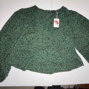 NEW-AFRM Blouse, Size: Large, Green & Black